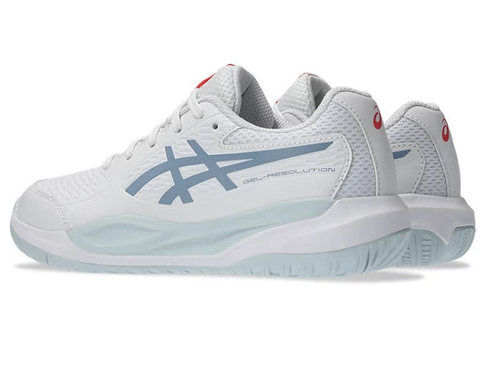 ASICS Gel Resolution X GS White/GreyBlue (Standard) Kids Pickleball Shoes