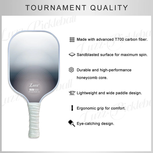 Luzzpickleball Fog Original Paddle (16mm) T700 Carbon Fiber