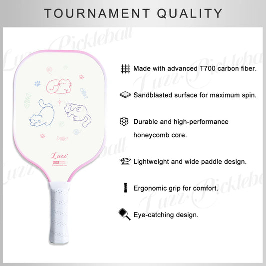Luzzpickleball Purr Original Paddle (16mm) T700 Carbon Fiber
