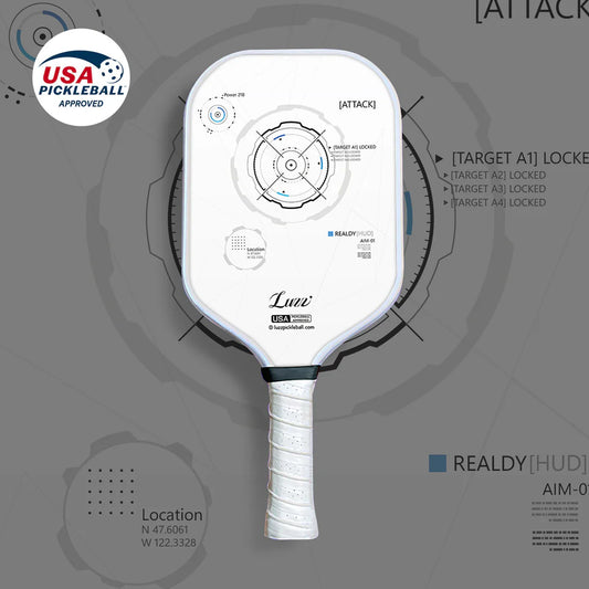 Luzzpickleball HUD Original Paddle (16mm) T700 Carbon Fiber (Includes Free Paddle Cover)