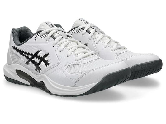 ASICS Gel Dedicate 9 Pickleball Shoes (White/Gunmetal) Mens