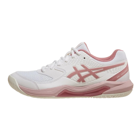 Asics Gel Dedicate 8 Pickleball Shoes Womens (White-Rose Rouge)