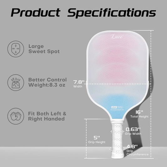 Luzzpickleball Butterfly Original Pickleball Paddle (16mm) T700 Carbon Fiber