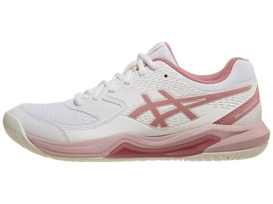 Asics Gel Dedicate 8 Pickleball Shoes Womens (White-Rose Rouge)