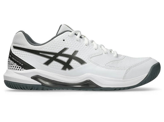 Asics Gel Dedicate 8 Pickleball Men's Shoes (White/Gunmetal)