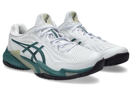 ASICS Court FF 3 Mens Tennis Shoes (White/FogTeal)