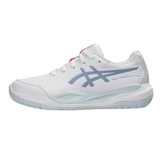 ASICS Gel Resolution X GS White/GreyBlue (Standard) Kids Pickleball Shoes