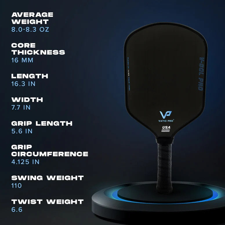 Vatic Pro V-Sol Pro Flash 16mm Pickleball Paddle Launch Edition
