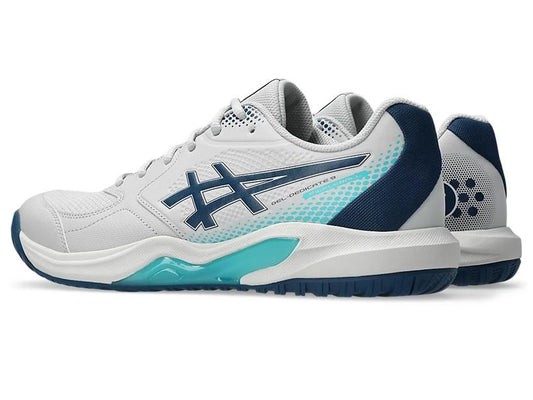 Asics Gel Dedicate 9 Mens (Concrete/MakoBlue) Pickleball Shoes