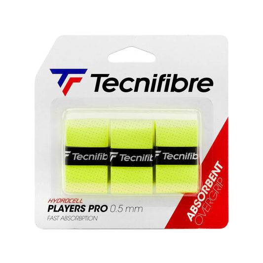 Tecnifibre PLAYERS PRO Absorbent Overgrip (Neon Yellow)