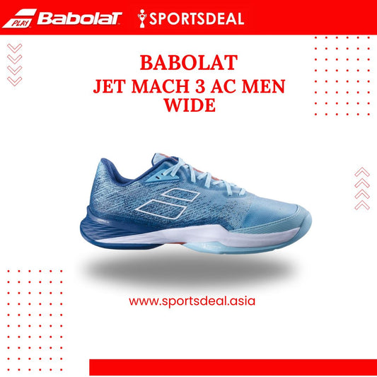 Babolat Jet Mach 3 All-Court Men's Wide Tennis Shoes (Angel Blue)