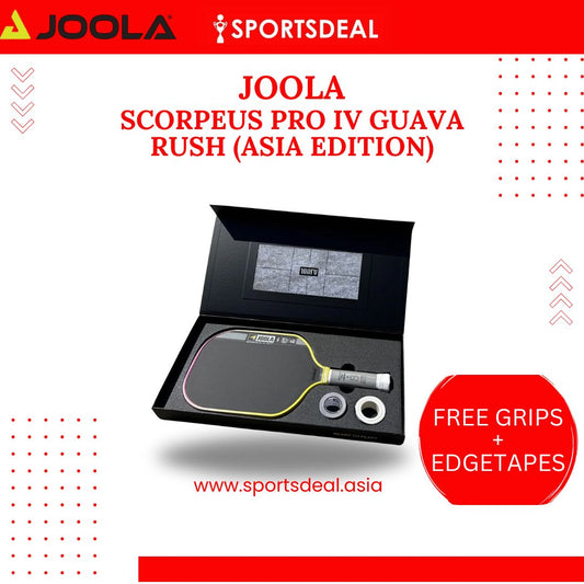 JOOLA Scorpeus Pro IV Guava Rush (Asia Edition) Pickleball Paddle (Includes 3 Free Grips + 3 Edgetapes In The Box)