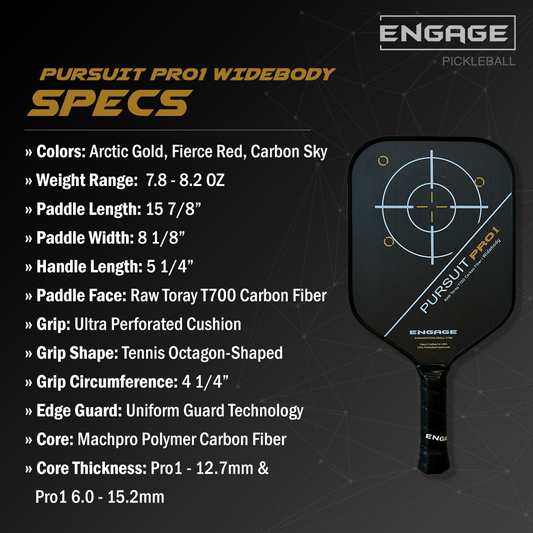 Engage Pursuit Pro1 6.0 Widebody Blue Pickleball Paddle (DEMO)