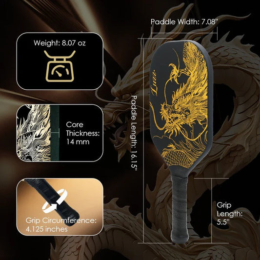 Luzzpickleball Imperial Dragon Pickleball Paddle(14mm)T700 Carbon Friction Surface