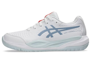 ASICS Gel Resolution X GS White/GreyBlue (Standard) Kids Pickleball Shoes
