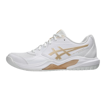 ASICS Gel Dedicate 9 Pickleball Shoes (White/Champagne) Womens