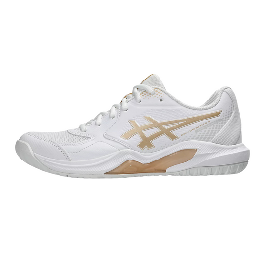 ASICS Gel Dedicate 9 Pickleball Shoes (White/Champagne) Womens