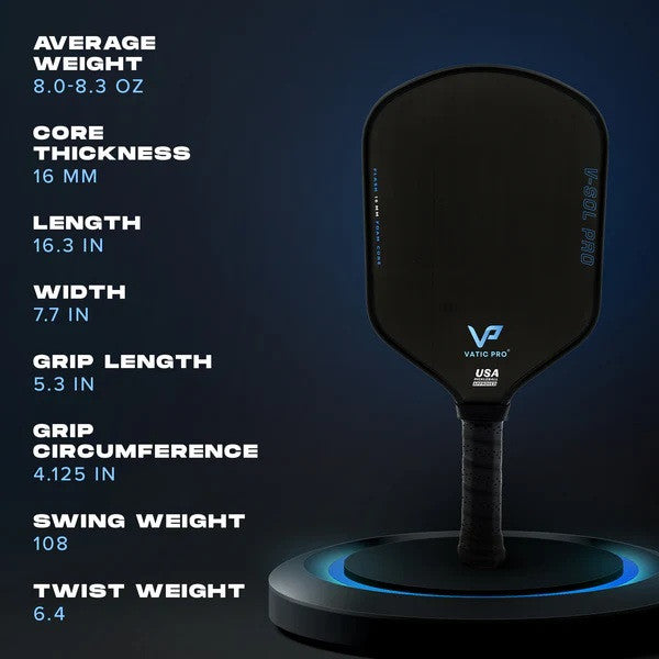 Vatic Pro V-Sol Pro Flash 16mm Pickleball Paddle Launch Edition